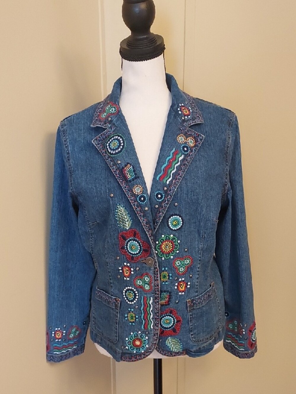Ruby Rd Embroidered Denim Blazer - Picture 3 of 7